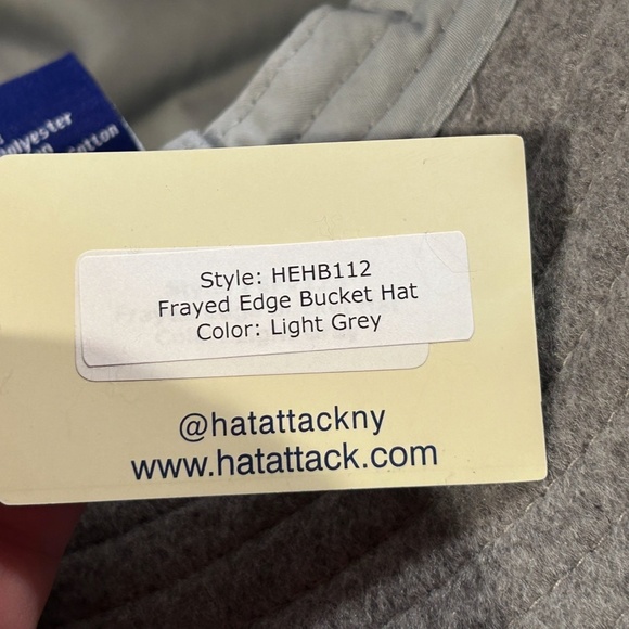 Hat Attack Frayed Edge Bucket Hat Light Gray Size OS - NWT